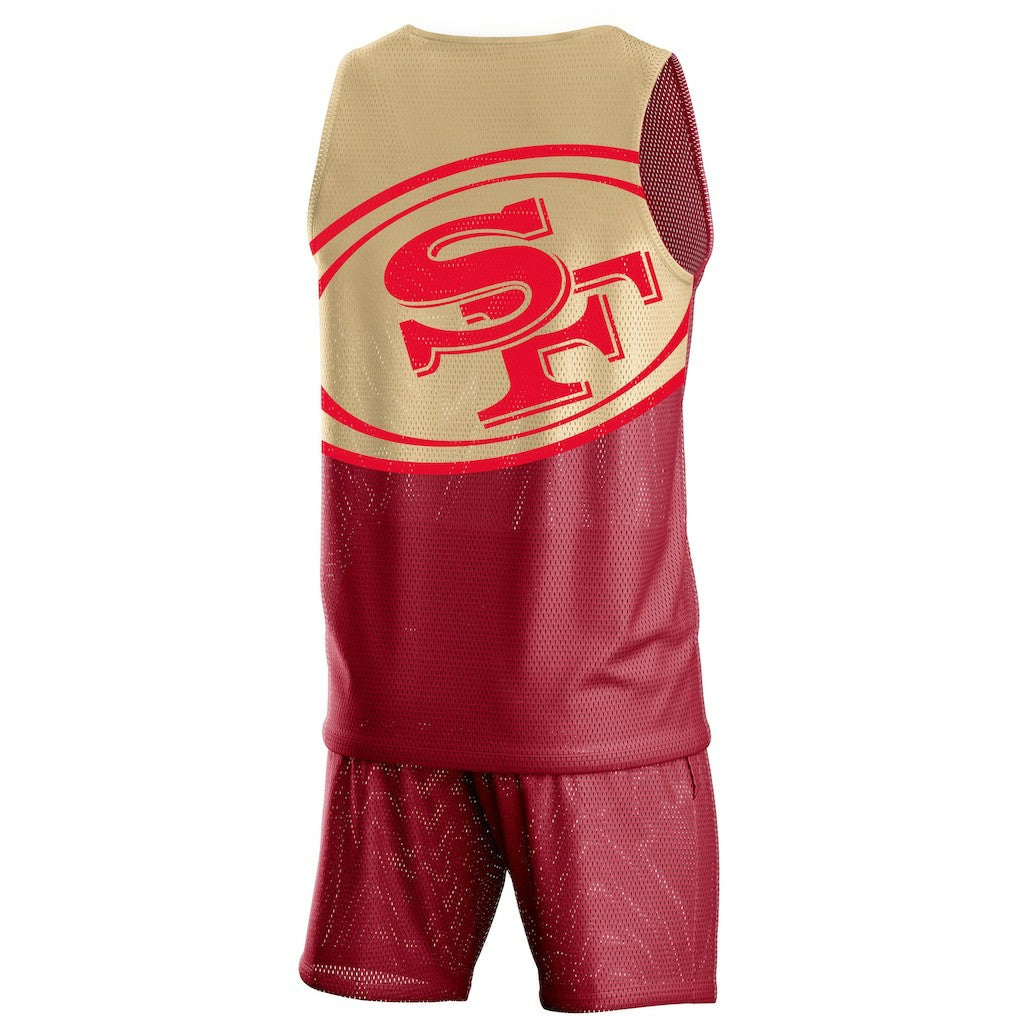 FOCO Colorblock Mesh V-Neck & Shorts Set - San Francisco 49ers Shorts