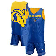 FOCO Colorblock Mesh V-Neck & Shorts Set - Los Angeles Rams Shorts