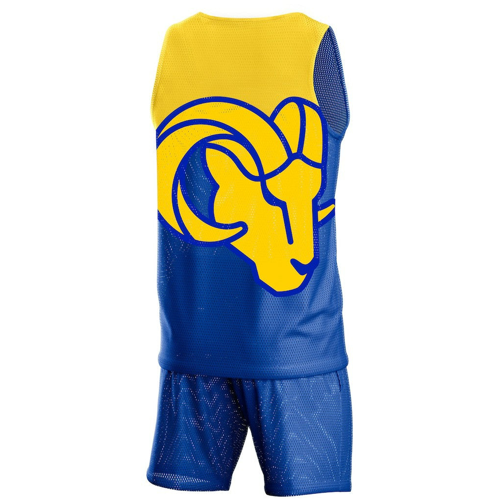 FOCO Colorblock Mesh V-Neck & Shorts Set - Los Angeles Rams Shorts