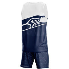 FOCO Colorblock Mesh V-Neck & Shorts Set - Seattle Seahawks Shorts