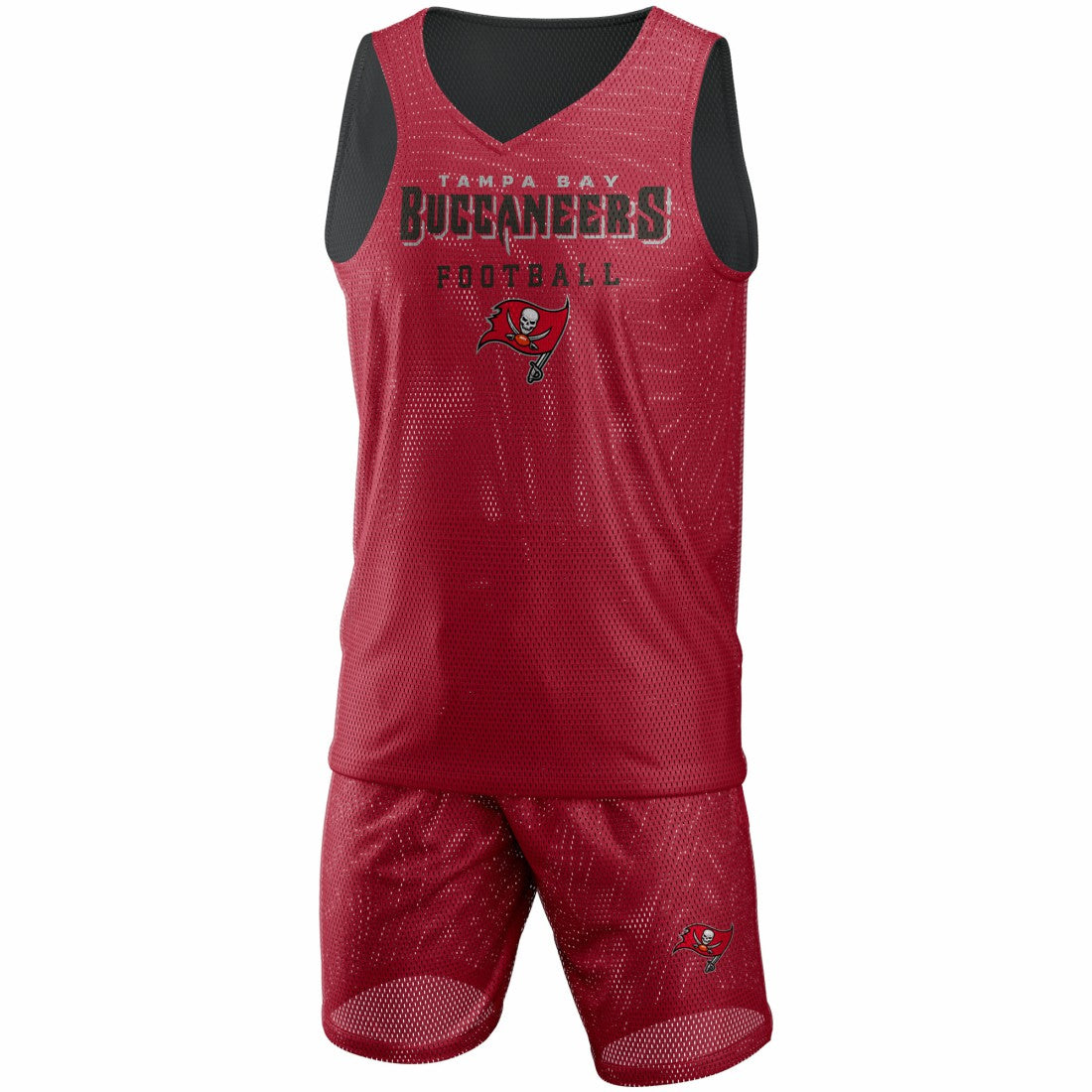 FOCO Colorblock Mesh V-Neck & Shorts Set - Tampa Bay Buccaneers Shorts