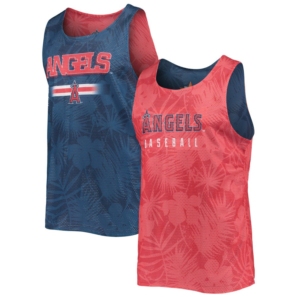 Red/Navy Los Angeles Angels FOCO Floral Reversible Mesh Tank Top