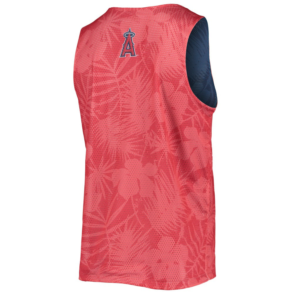 Red/Navy Los Angeles Angels FOCO Floral Reversible Mesh Tank Top