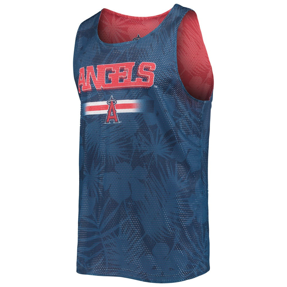 Red/Navy Los Angeles Angels FOCO Floral Reversible Mesh Tank Top