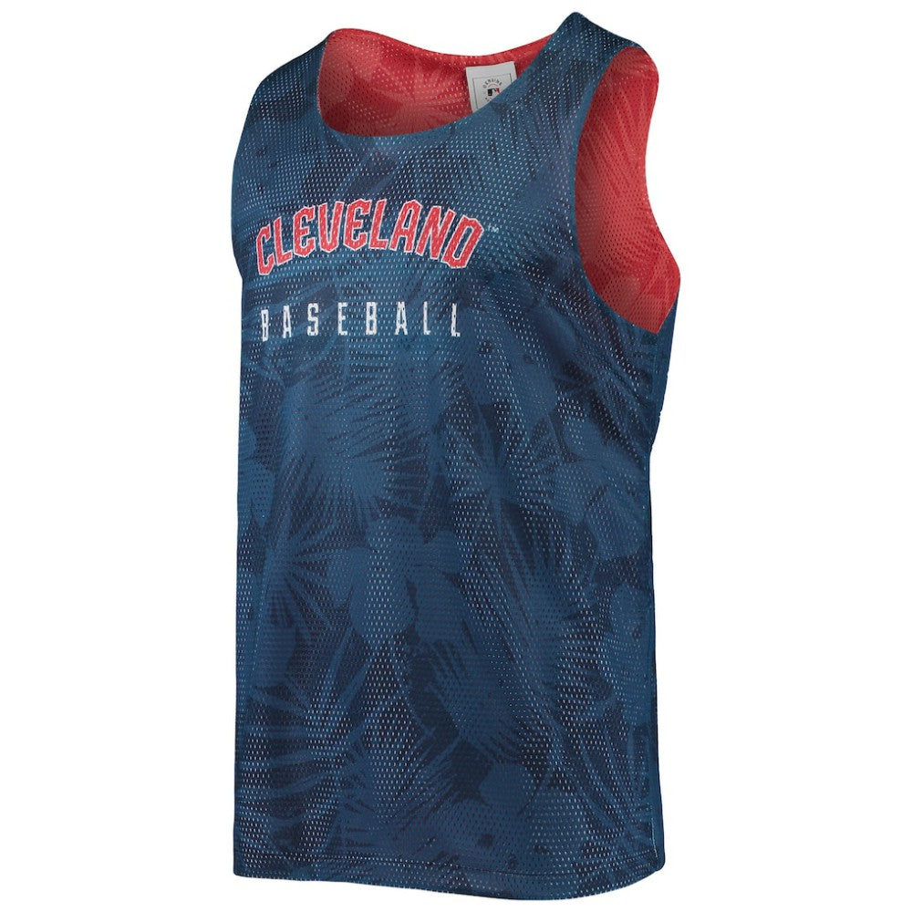 Navy Cleveland Guardians FOCO Floral Reversible Mesh Tank Top
