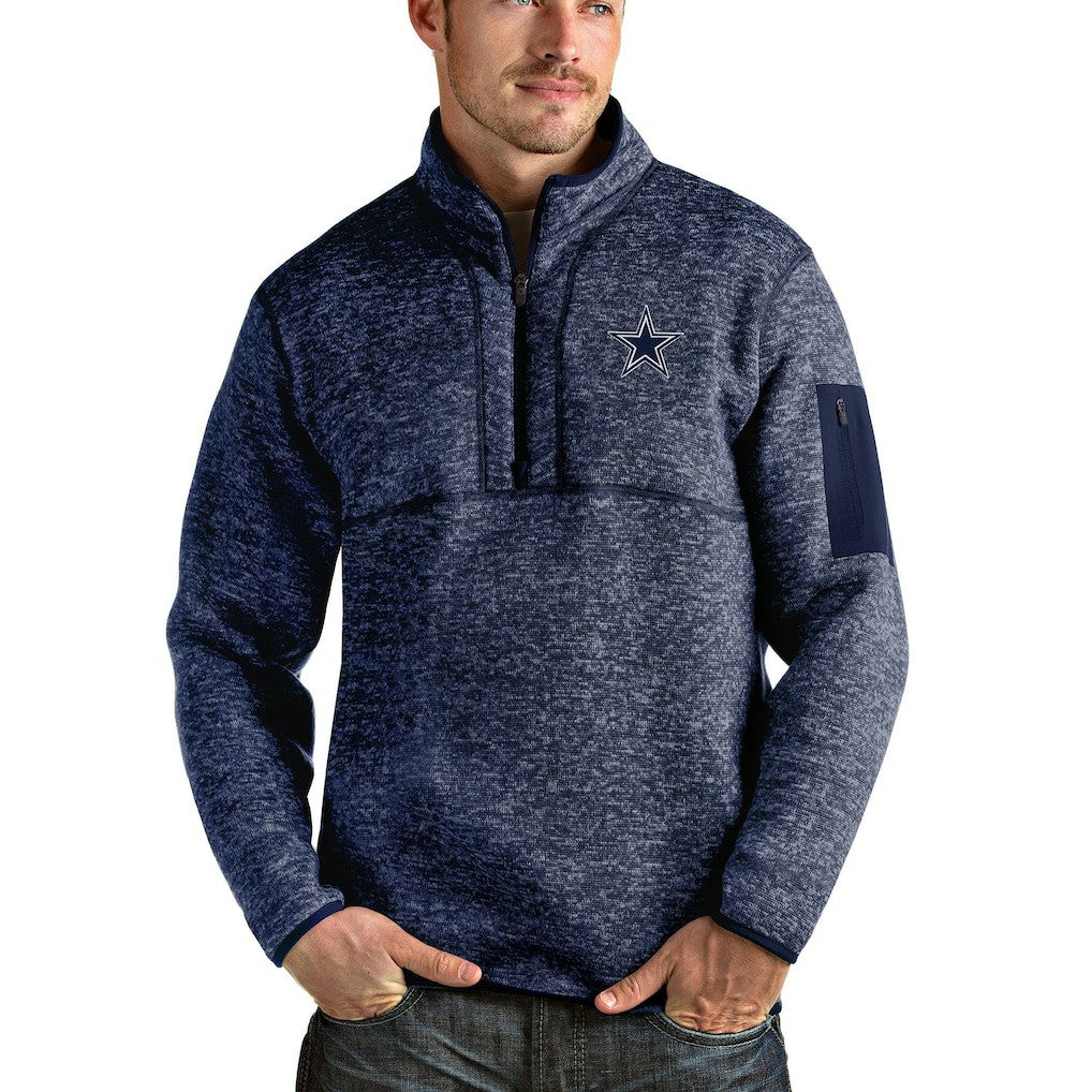Antigua Fortune Quarter-Zip Pullover Jacket - Dallas Cowboys Pullover