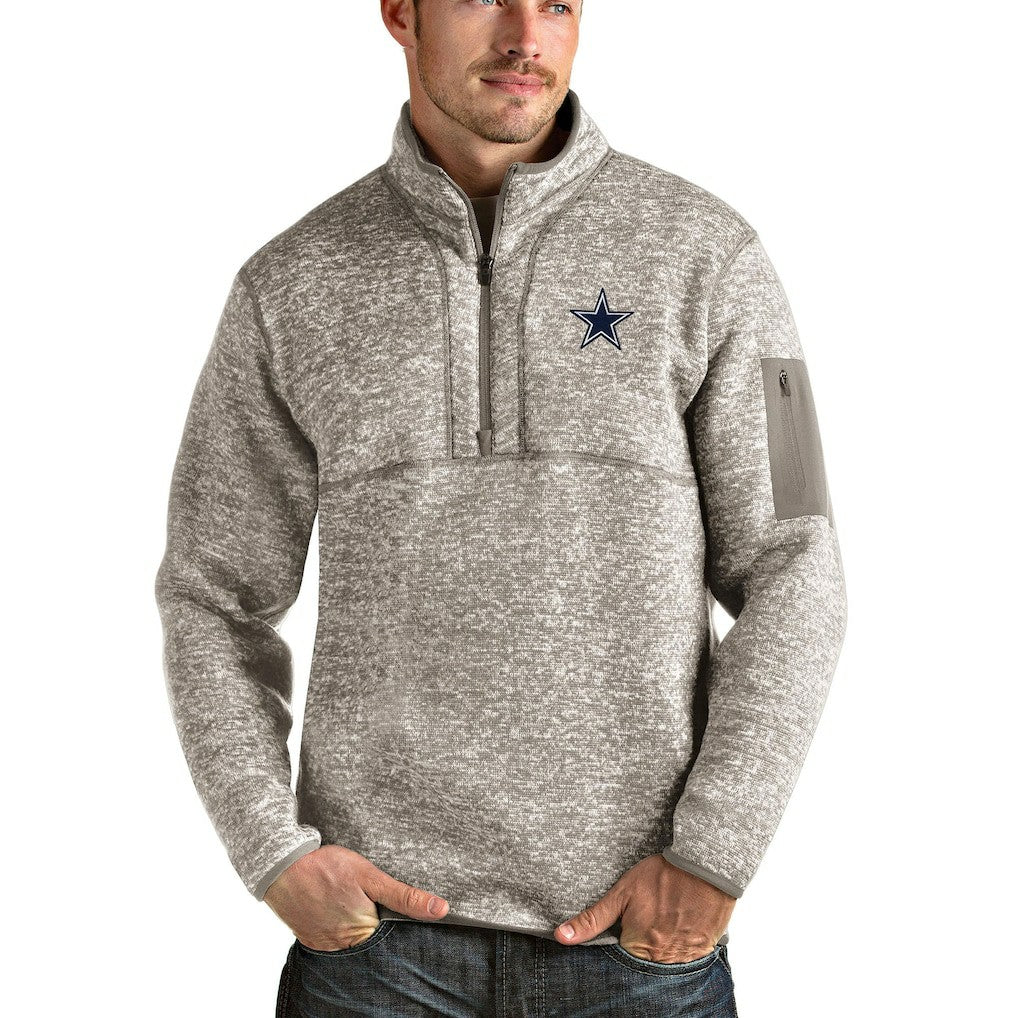 Antigua Fortune Quarter-Zip Pullover Jacket - Dallas Cowboys Pullover