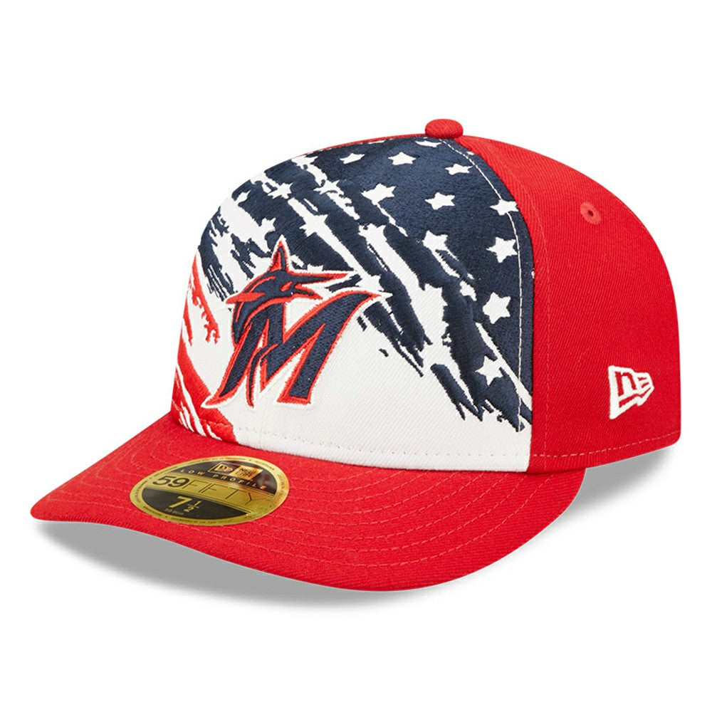 Red Miami Marlins New Era 2022 4th of July Low Profile 59FIFTY Fitted Hat