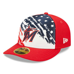 Red Miami Marlins New Era 2022 4th of July Low Profile 59FIFTY Fitted Hat