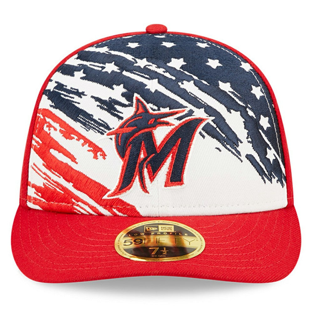 Red Miami Marlins New Era 2022 4th of July Low Profile 59FIFTY Fitted Hat