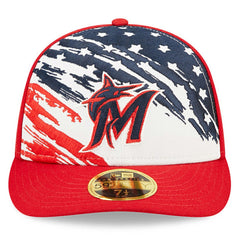 Red Miami Marlins New Era 2022 4th of July Low Profile 59FIFTY Fitted Hat
