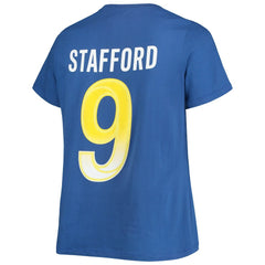 Matthew Stafford  Women's Plus Size Player Name & Number V-Neck T-Shirt - Los Angeles Rams T-shirts