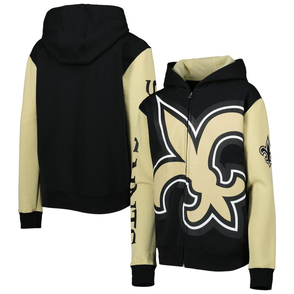 Youth Poster Board Full-Zip Hoodie - New Orleans Saints Hoodies