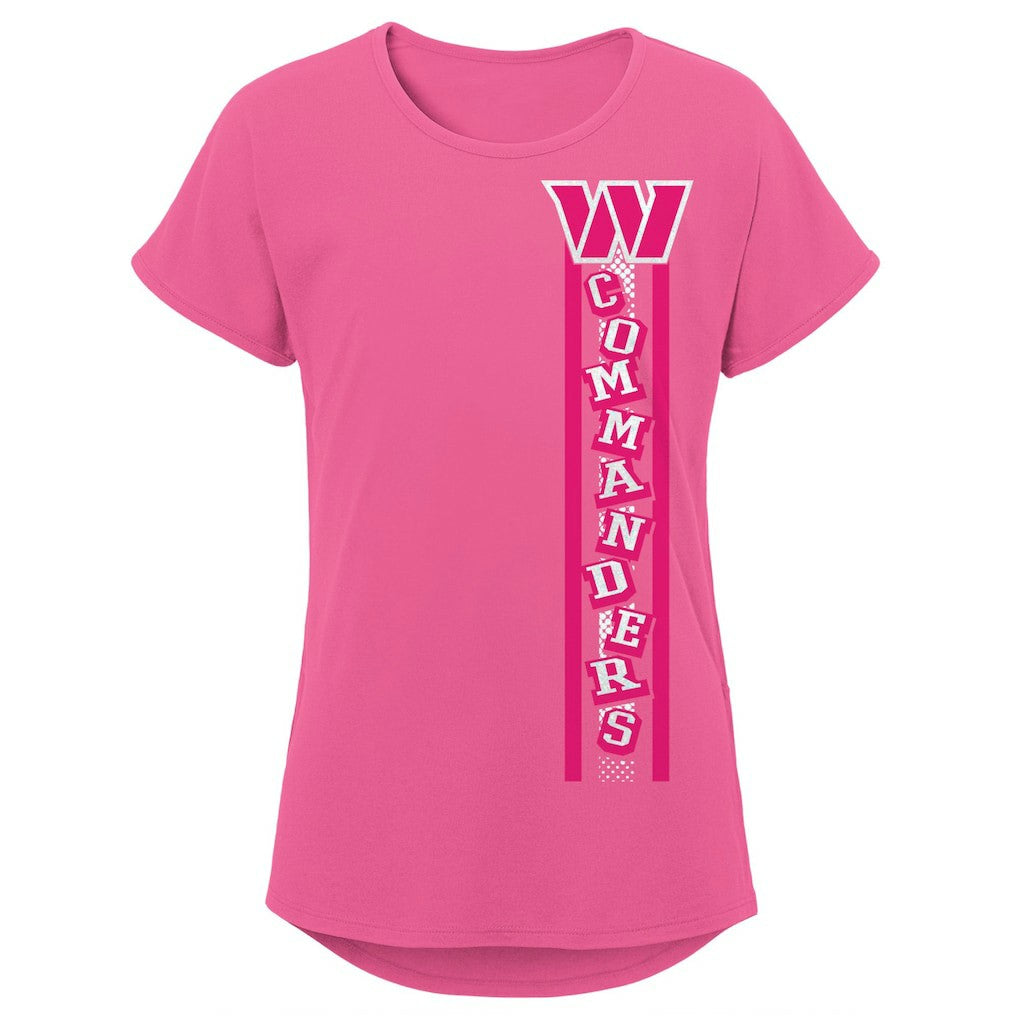 Girls Youth Logo Fair Catch Dolman T-Shirt - Washington Commanders T-shirts