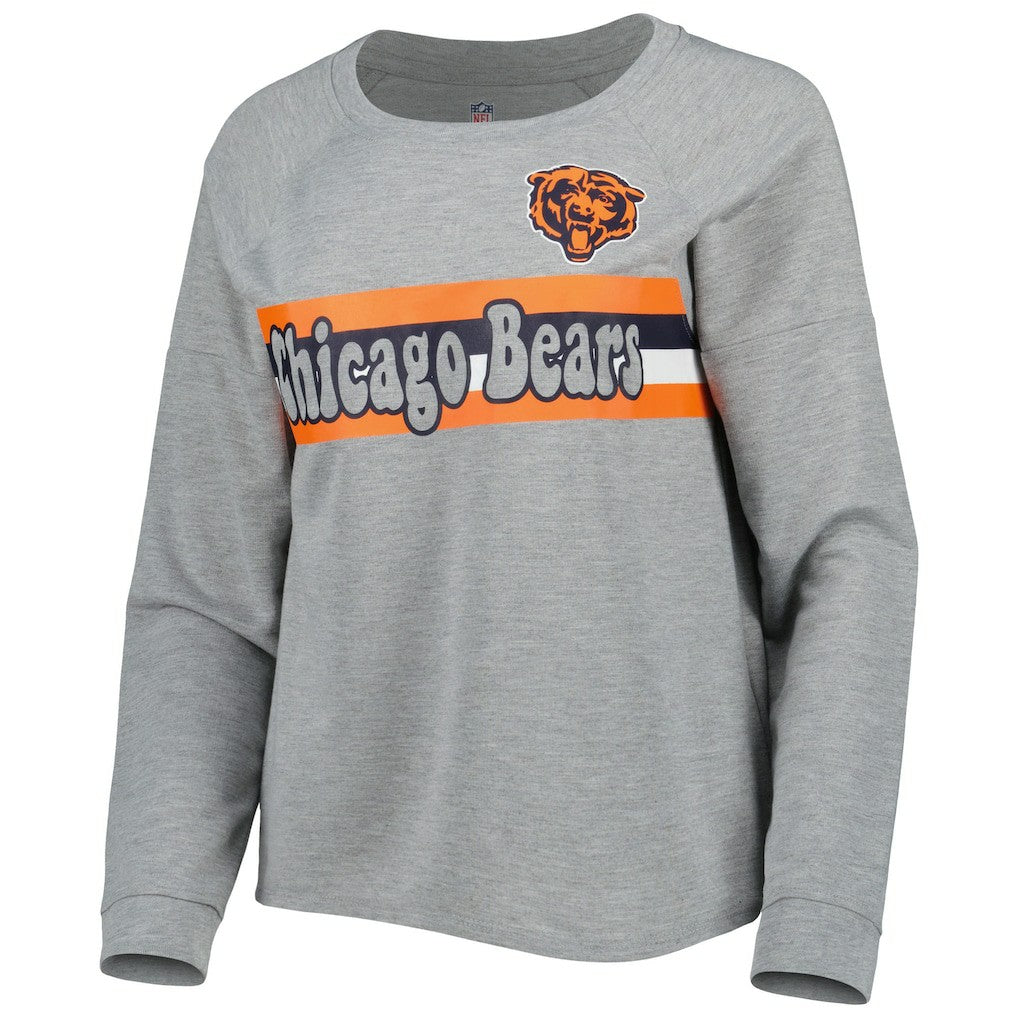Juniors All Striped Up Raglan Long Sleeve T-Shirt - Chicago Bears T-shirts
