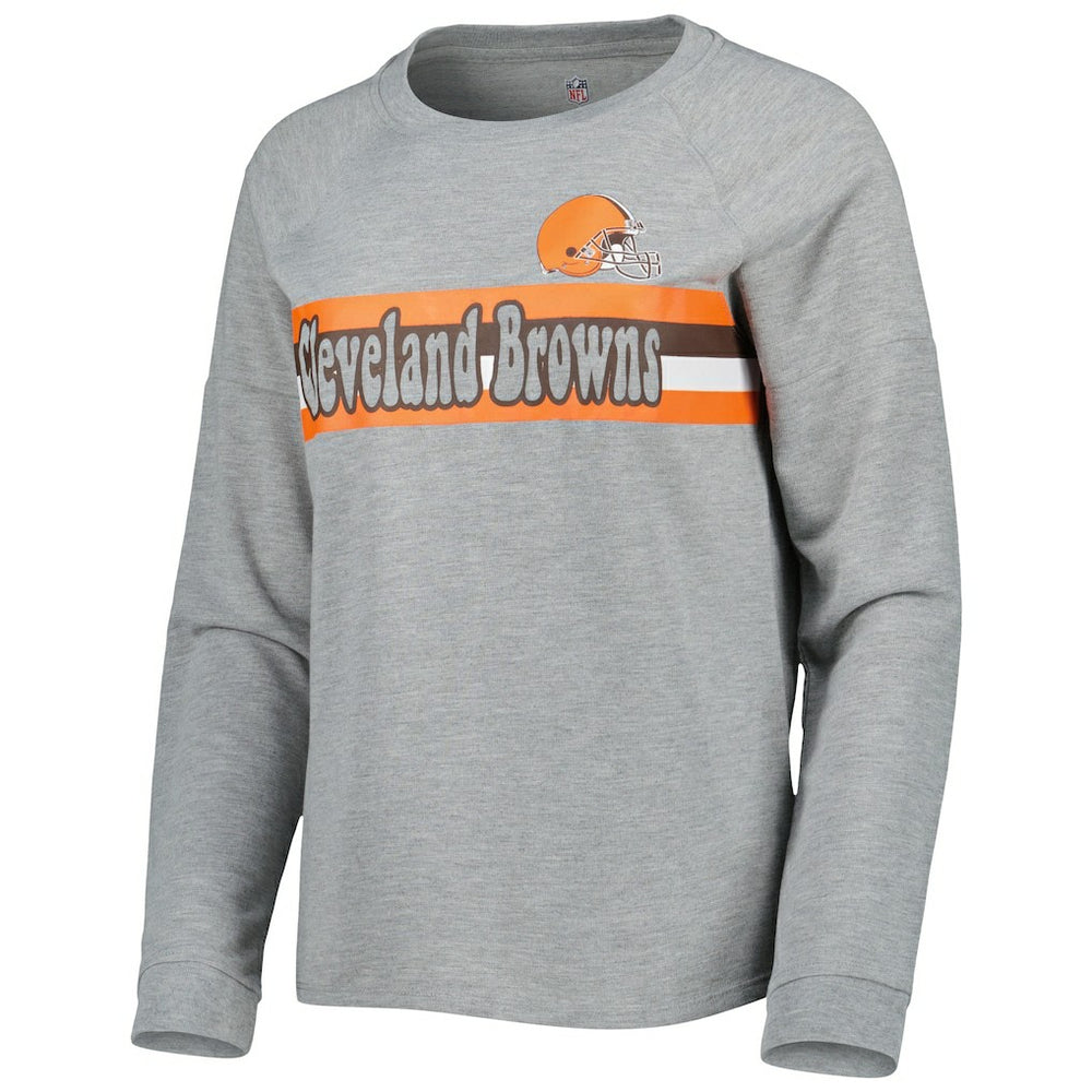 Juniors All Striped Up Raglan Long Sleeve T-Shirt - Cleveland Browns T-shirts
