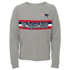 Juniors All Striped Up Raglan Long Sleeve T-Shirt - New England Patriots T-shirts