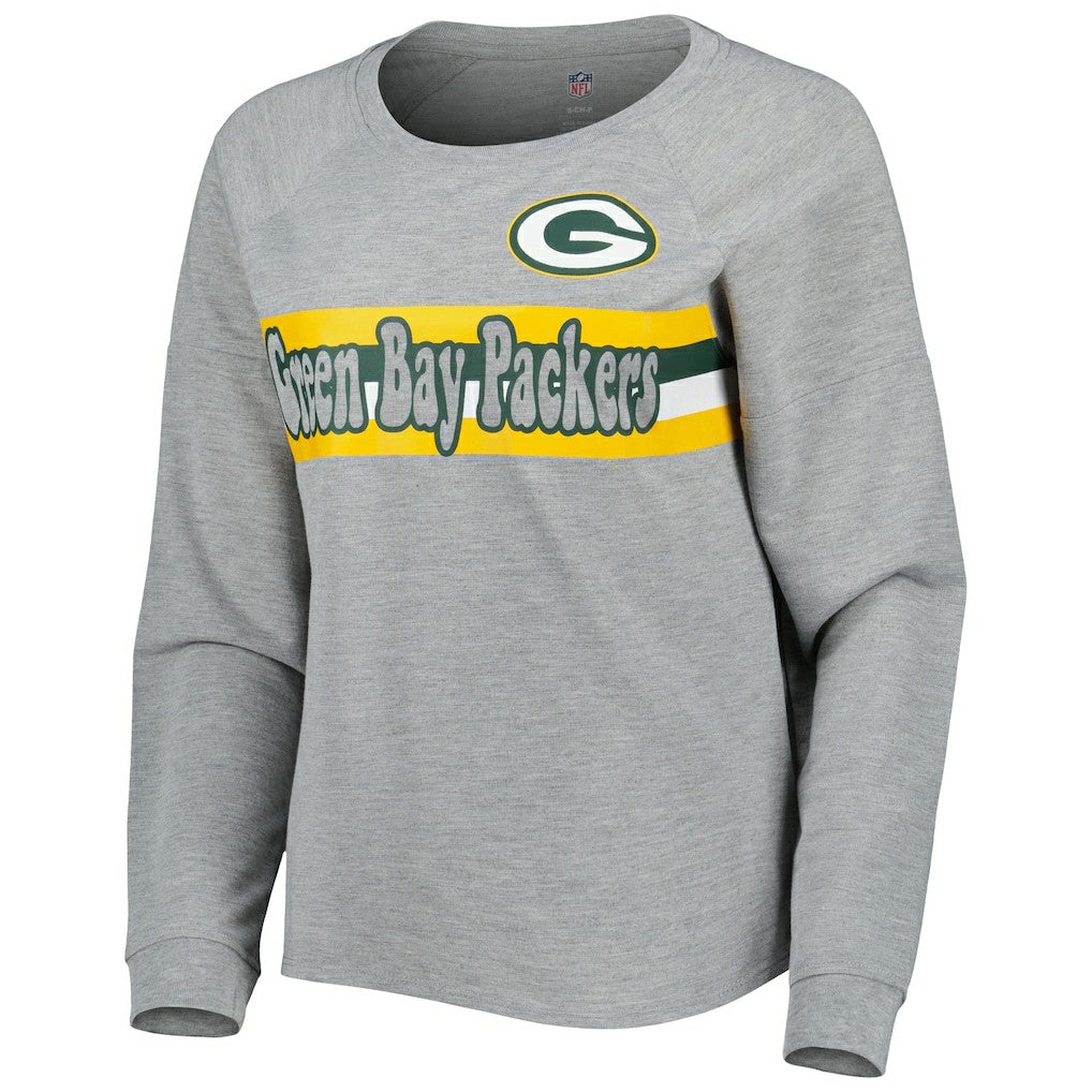 Juniors All Striped Up Raglan Long Sleeve T-Shirt - Green Bay Packers T-shirts