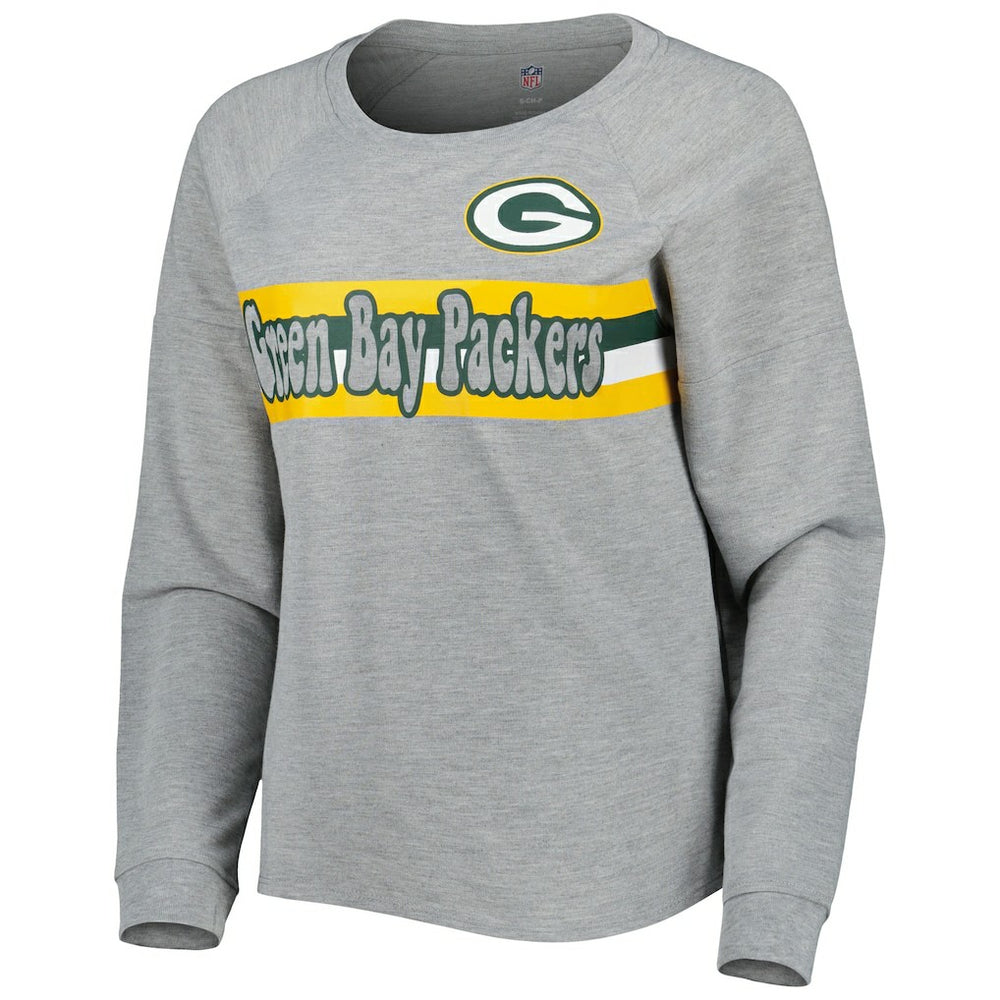 Juniors All Striped Up Raglan Long Sleeve T-Shirt - Green Bay Packers T-shirts