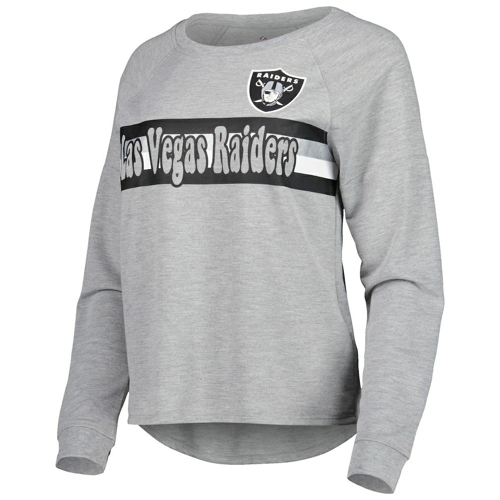 Juniors All Striped Up Raglan Long Sleeve T-Shirt - Las Vegas Raiders T-shirts