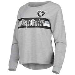 Juniors All Striped Up Raglan Long Sleeve T-Shirt - Las Vegas Raiders T-shirts