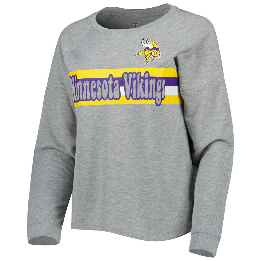 Juniors All Striped Up Raglan Long Sleeve T-Shirt - Minnesota Vikings T-shirts