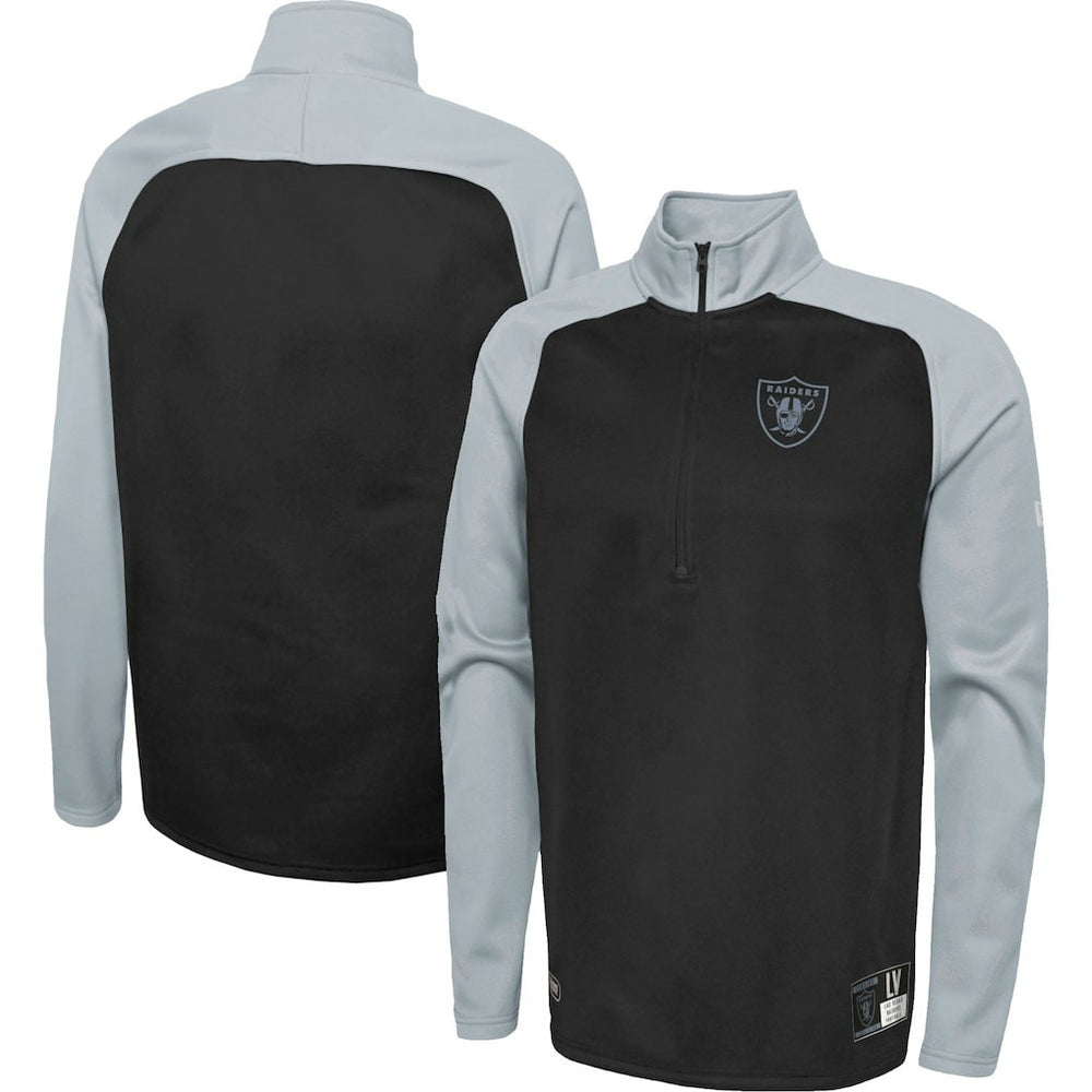 Combine Authentic O-Line Raglan Half-Zip Jacket - Las Vegas Raiders Jackets