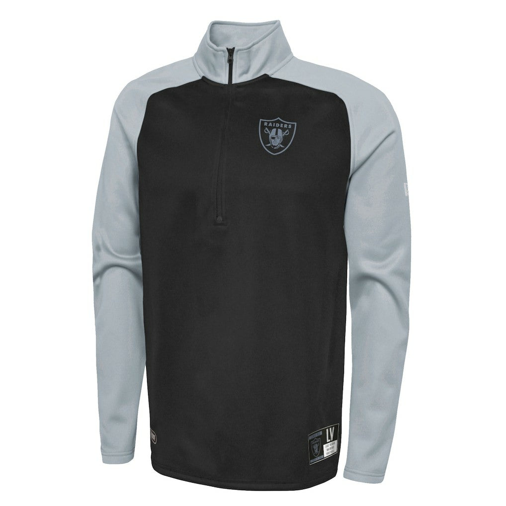 Combine Authentic O-Line Raglan Half-Zip Jacket - Las Vegas Raiders Jackets