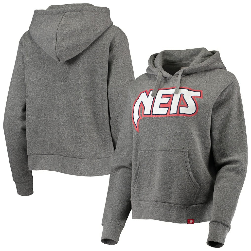 Brooklyn Nets Sportiqe Women's Moments Mixtape Ava Tri-Blend Pullover Hoodie