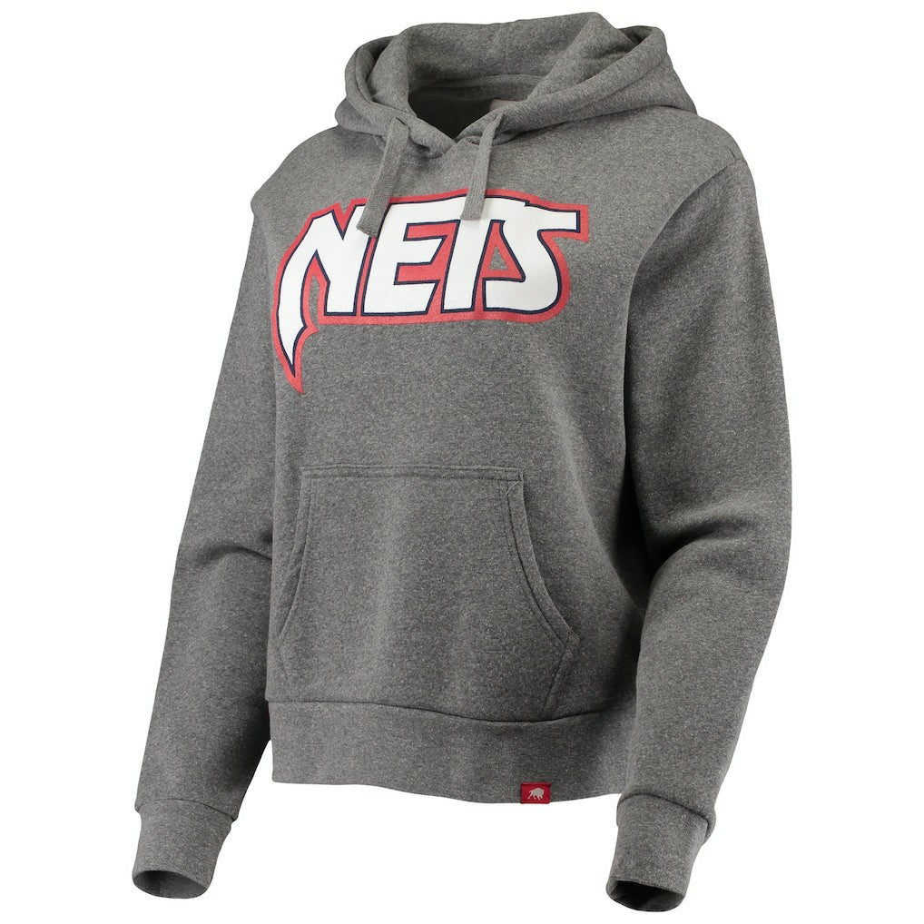 Brooklyn Nets Sportiqe Women's Moments Mixtape Ava Tri-Blend Pullover Hoodie