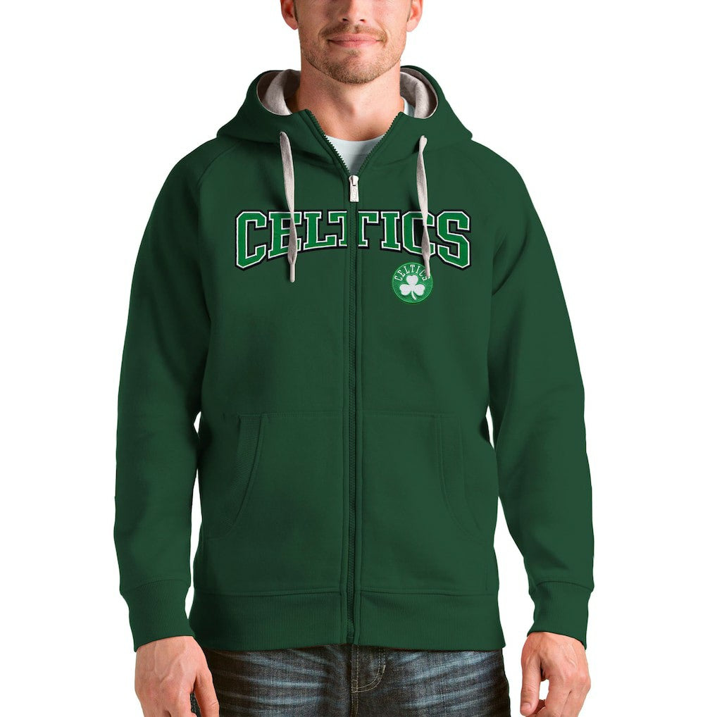 Boston Celtics Antigua Victory Full-Zip Hoodie