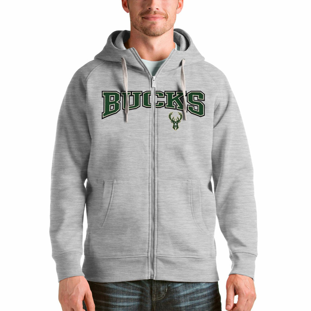 Milwaukee Bucks Antigua Victory Full-Zip Hoodie