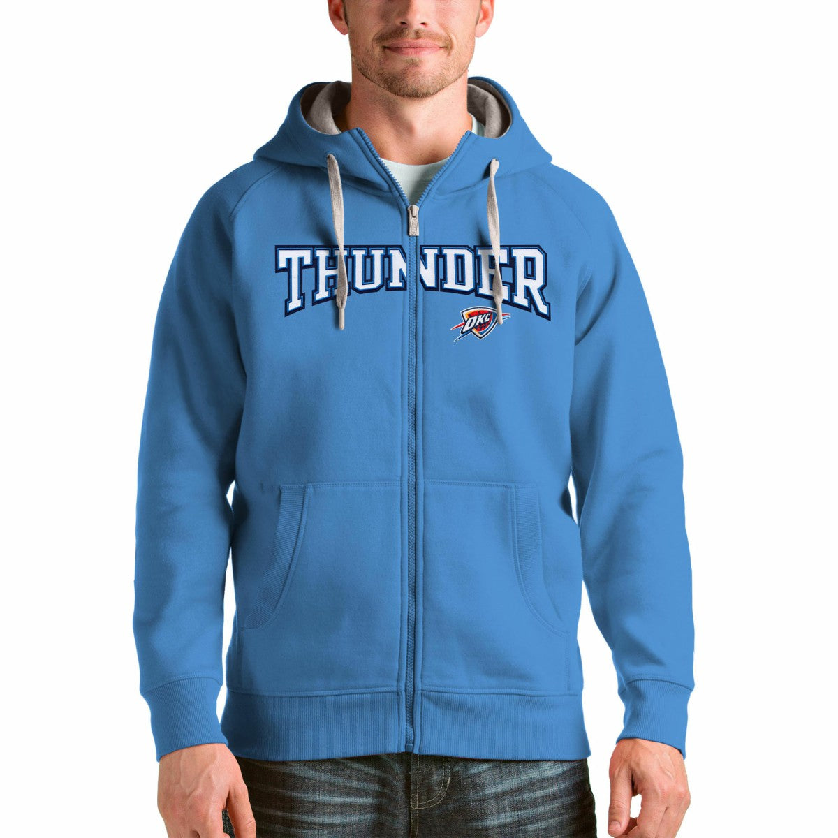 Oklahoma City Thunder Antigua Victory Full-Zip Hoodie