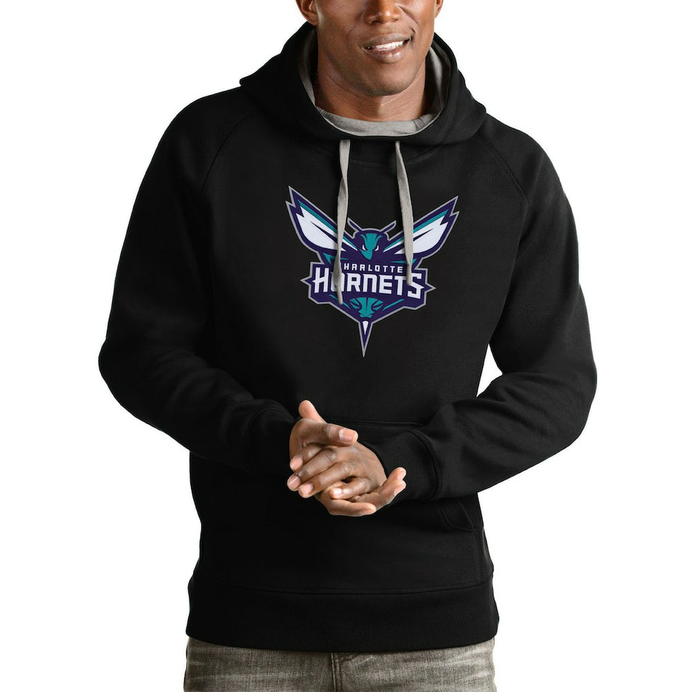 Charlotte Hornets Antigua Logo Victory Pullover Hoodie