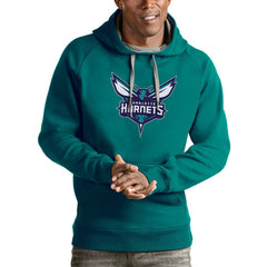 Charlotte Hornets Antigua Logo Victory Pullover Hoodie