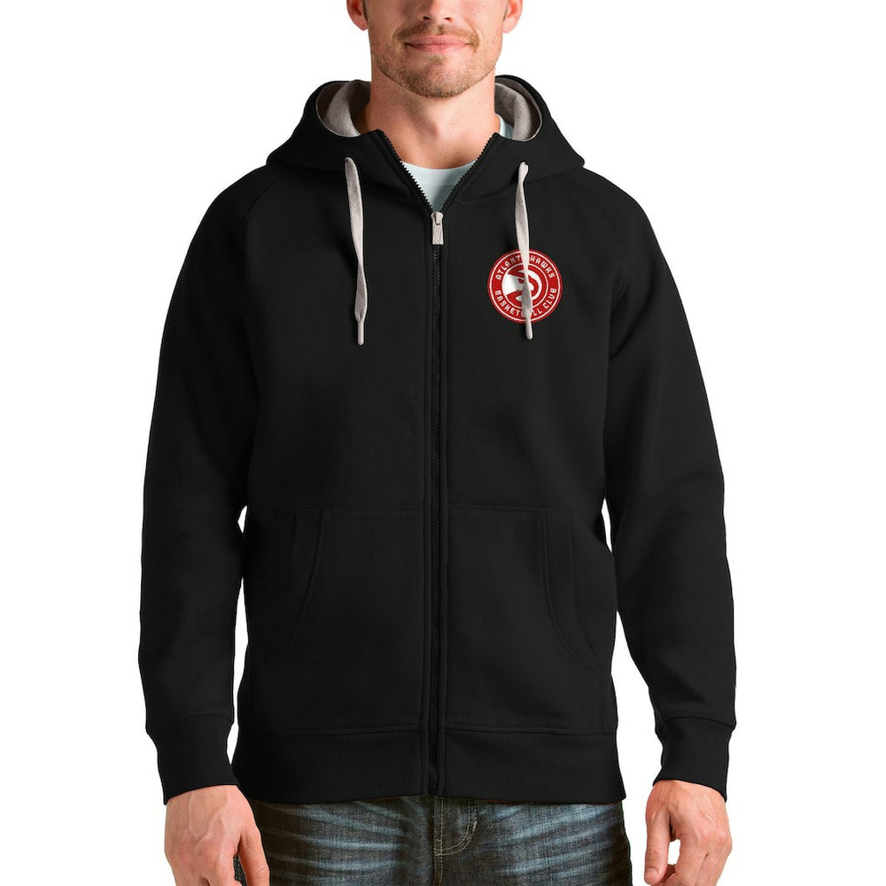 Atlanta Hawks Antigua Logo Victory Full-Zip Hoodie