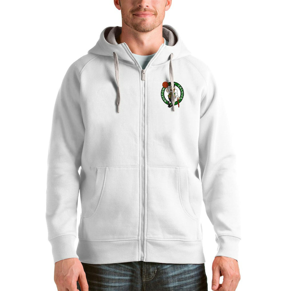 Boston Celtics Antigua Logo Victory Full-Zip Hoodie