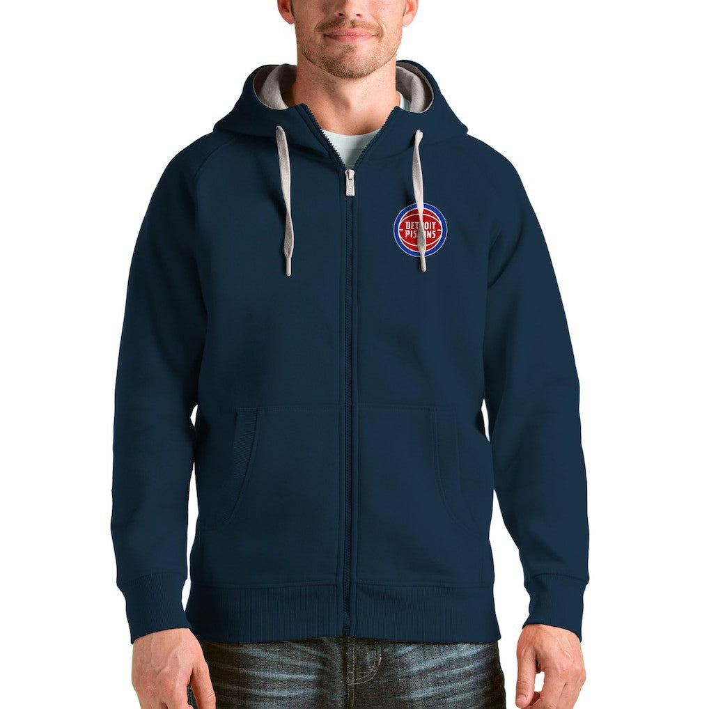 Detroit Pistons Antigua Logo Victory Full-Zip Hoodie sale