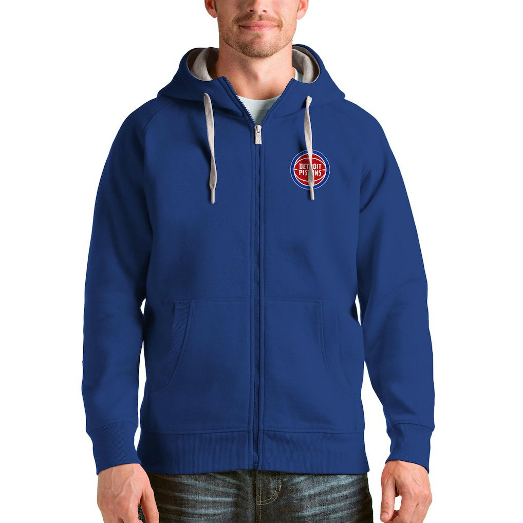Detroit Pistons Antigua Logo Victory Full-Zip Hoodie sale