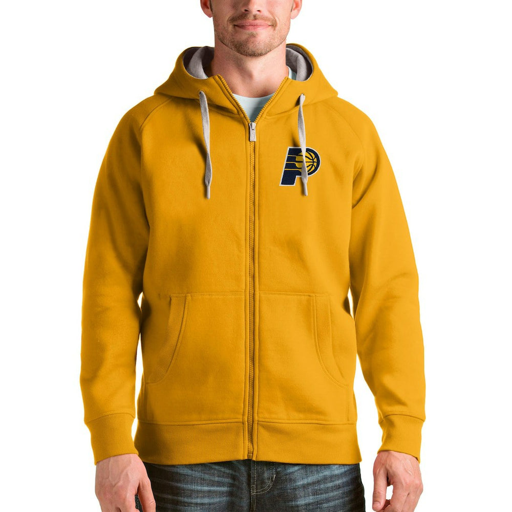 Indiana Pacers Antigua Logo Victory Full-Zip Hoodie