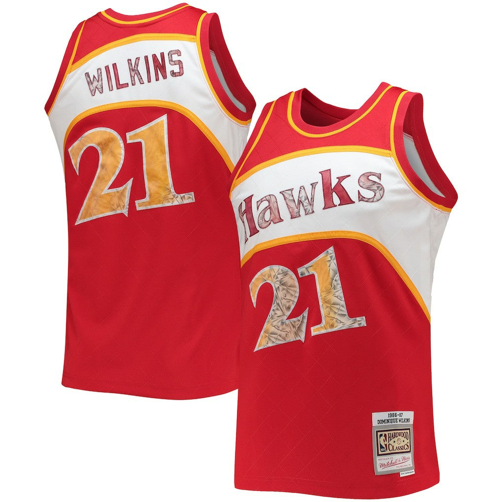 Mitchell & Ness Dominique Wilkins Atlanta Hawks 1986/87 Hardwood Classics NBA 75th Anniversary Diamond Swingman Jersey