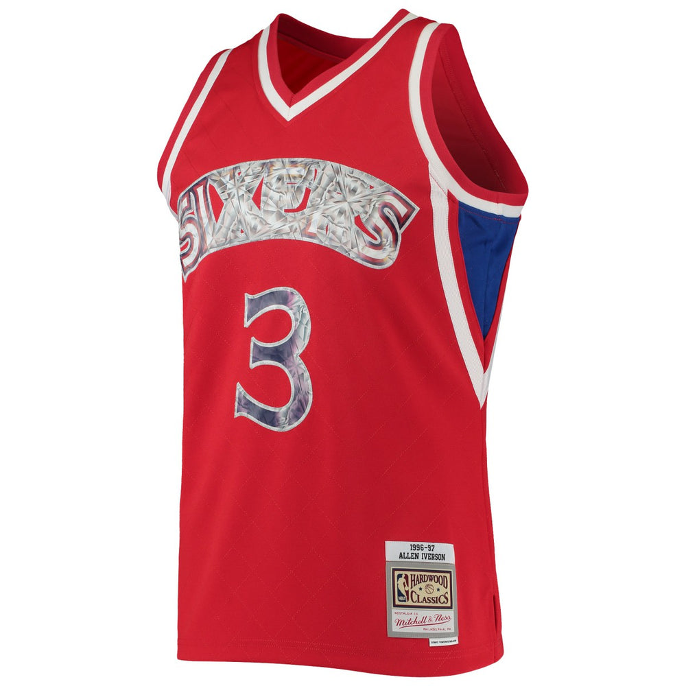Mitchell & Ness Allen Iverson Philadelphia 76ers 1996/97 Hardwood Classics NBA 75th Anniversary Diamond Swingman Jersey