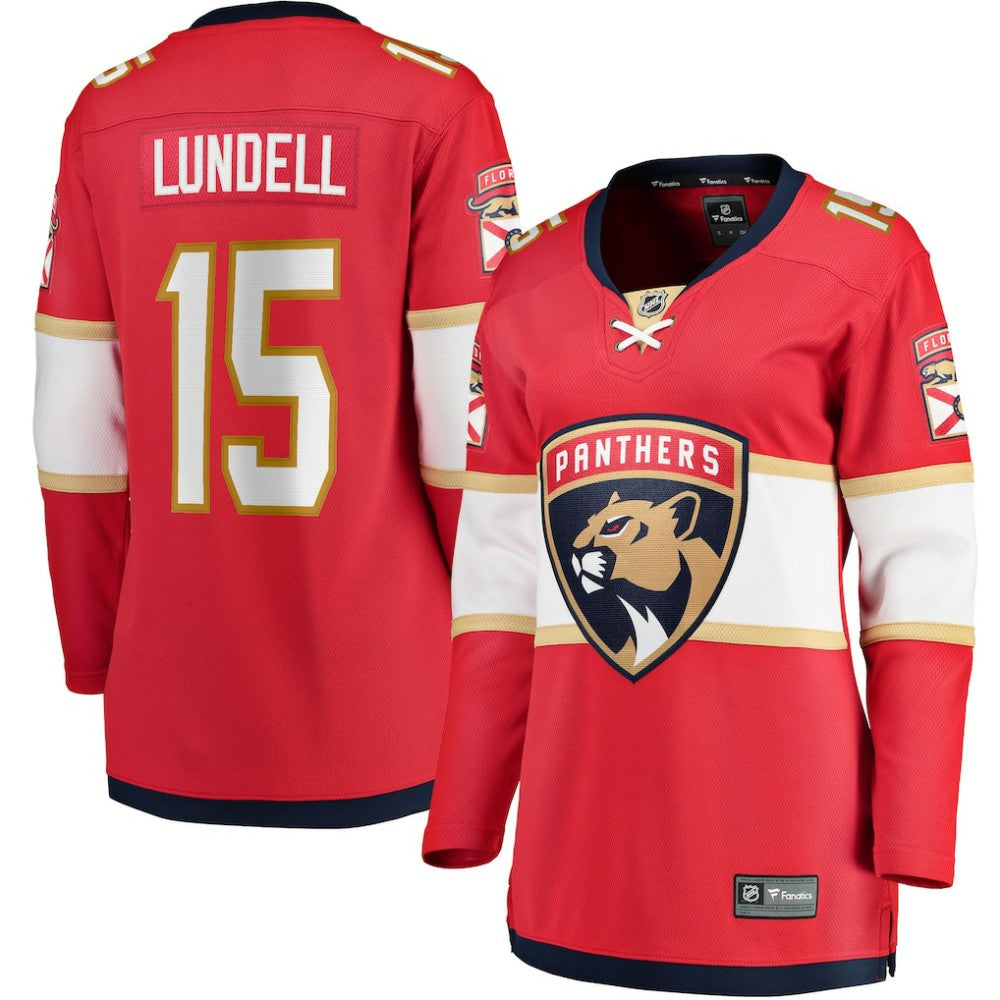 NHL Anton Lundell Florida Panthers Fanatics Women's Home Breakaway Player Jersey