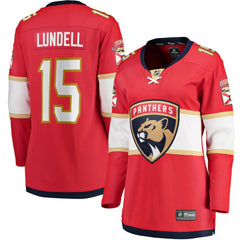 NHL Anton Lundell Florida Panthers Fanatics Women's Home Breakaway Player Jersey