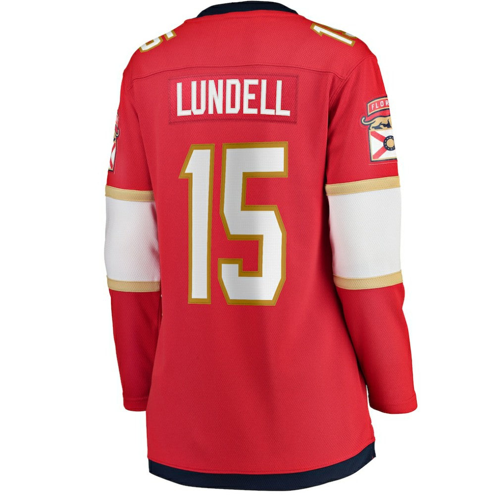 NHL Anton Lundell Florida Panthers Fanatics Women's Home Breakaway Player Jersey