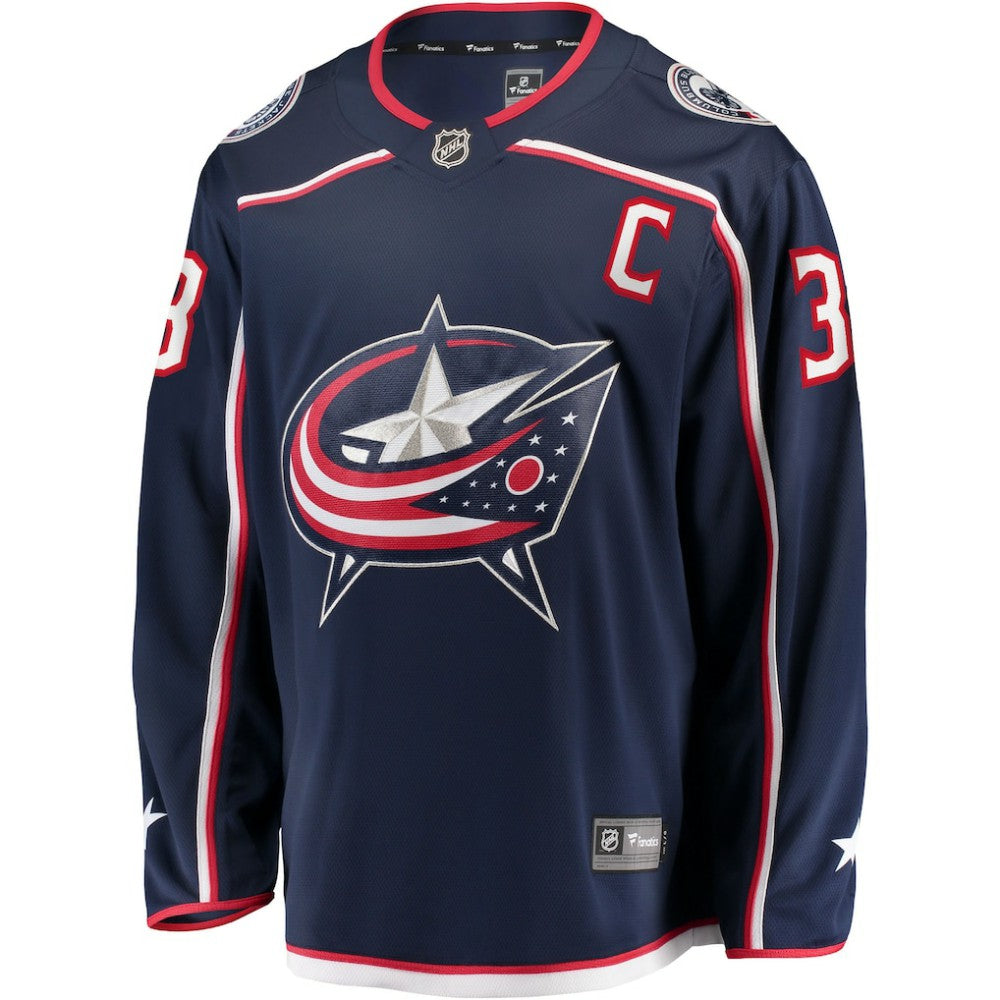 NHL Boone Jenner Columbus Blue Jackets Home Captain Patch Breakaway Player Jersey