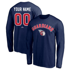 Navy Cleveland Guardians Personalized Winning Streak Long Sleeve T-Shirt