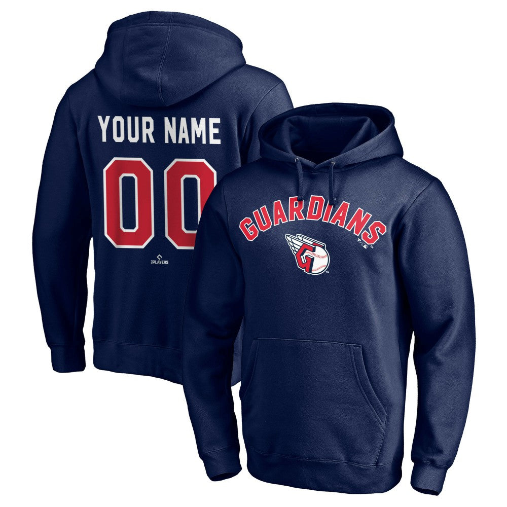 Navy Cleveland Guardians Personalized Winning Streak Pullover Hoodie