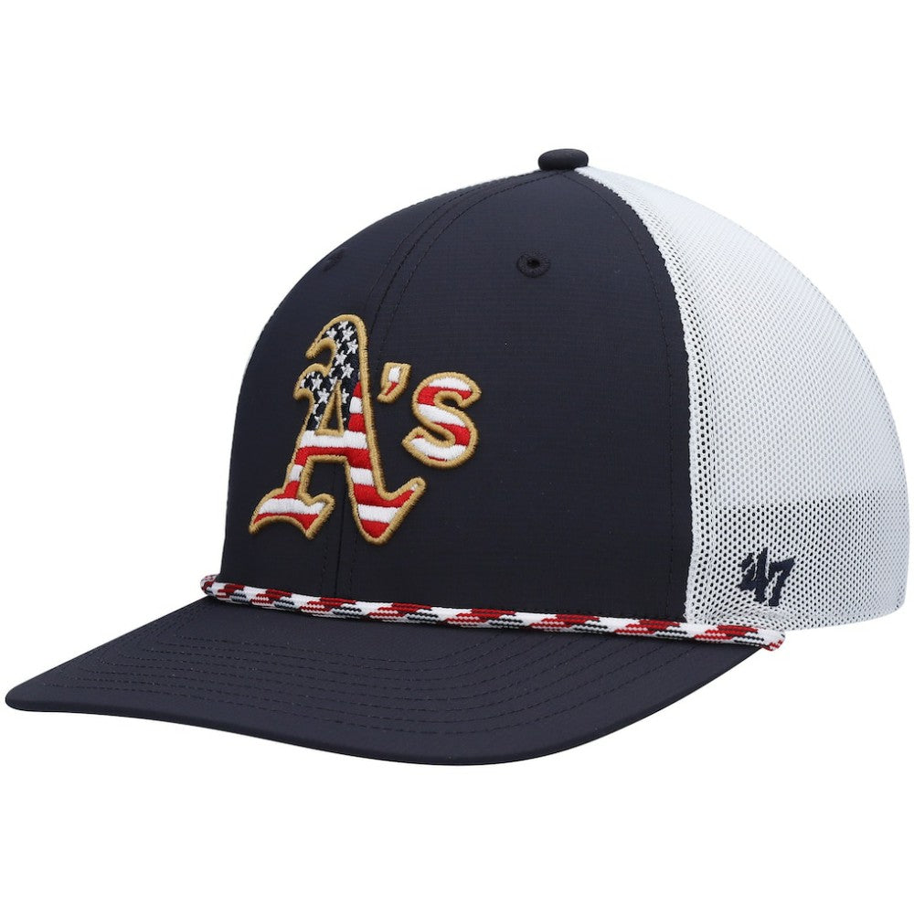 Navy/White Athletics '47 Flag Fill Trucker Snapback Hat