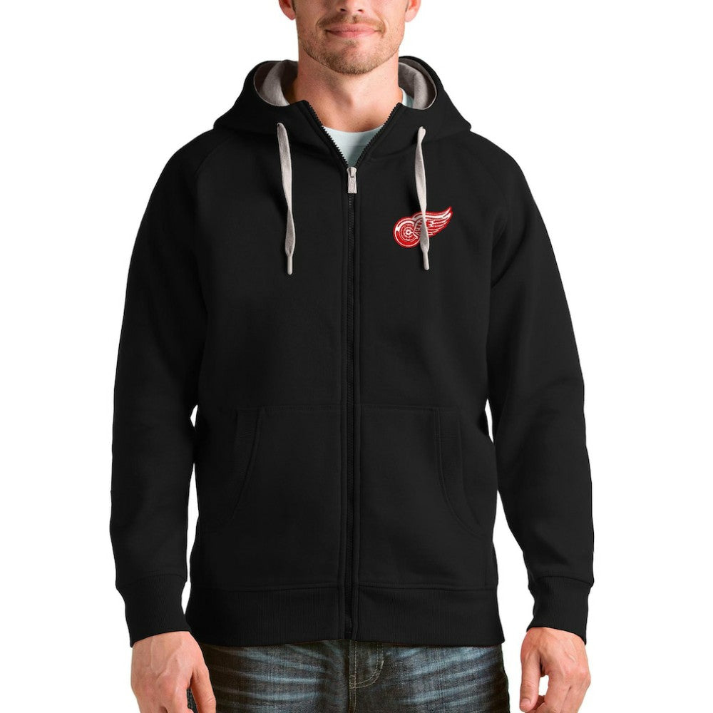 NHL Detroit Red Wings Antigua Logo Victory Full-Zip Hoodie
